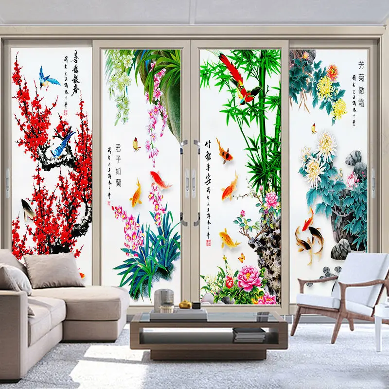 Новый китайский стиль кухня отель ванная комната раздвижная дверь пленка для