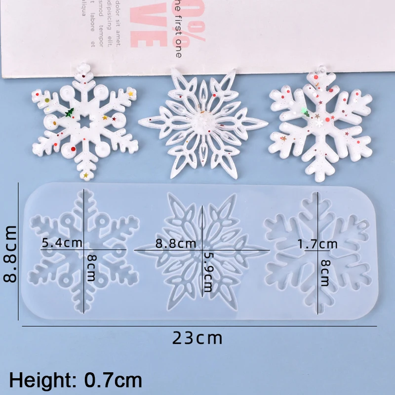 

Transparent Silicone Mould Resin Decorative Craft DIY Christmas Snowflake Shape Type Epoxy Resin Molds