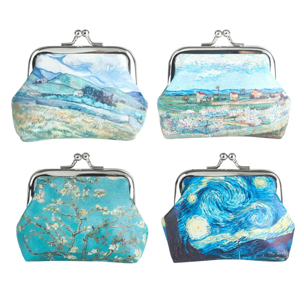 

1PC Vintage Women Printing Coin Purses Girl Hasp Zero Wallet Ladies Clutch Change Purse Female Mini Money Bag