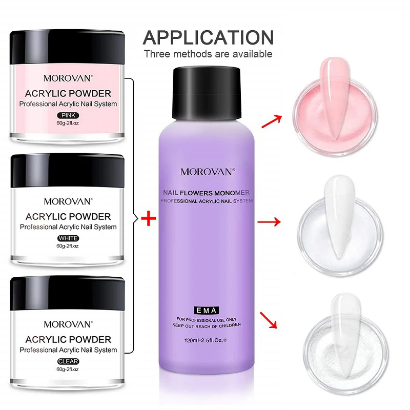 

Набор для дизайна ногтей украшение набор гель-лаков для ногтей розовый, белый, прозрачный акриловая кристаллическая пудра и жидкий мономер ...