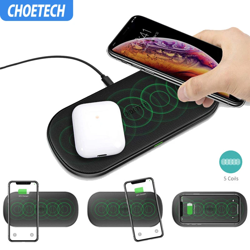 CHOETECH 10 W быстрая Беспроводной Зарядное устройство для samsung Galaxy S9/S9+ S8 S7 примечание 9 S7 Edge Qi зарядного устройства для iPhone XS Max XR X 8 плюс