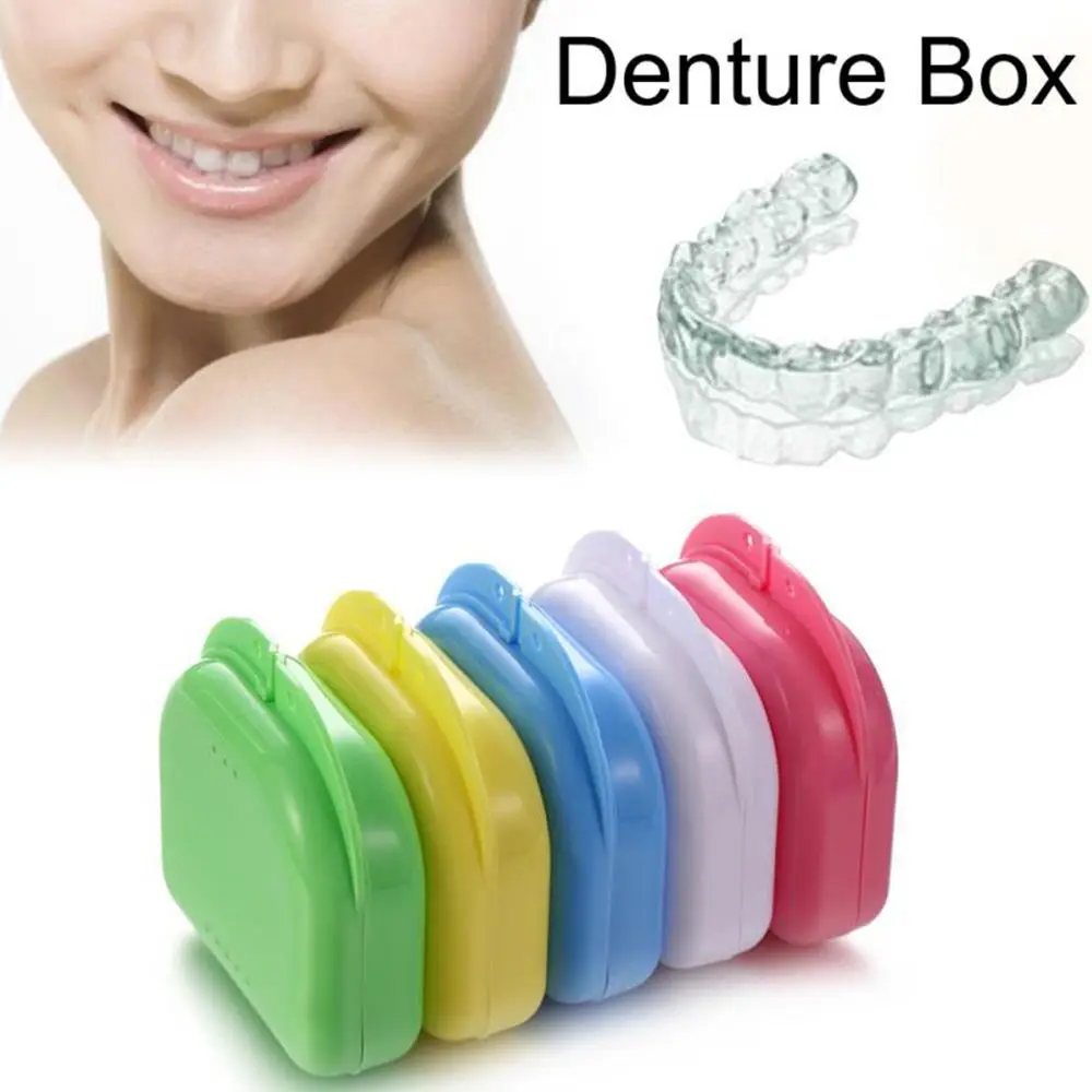 Fake Teeth Orthodontic Case Dental Retainer Mouth Guard Denture Storage Plastic Box Oral Hygiene Supplies Organizer |
