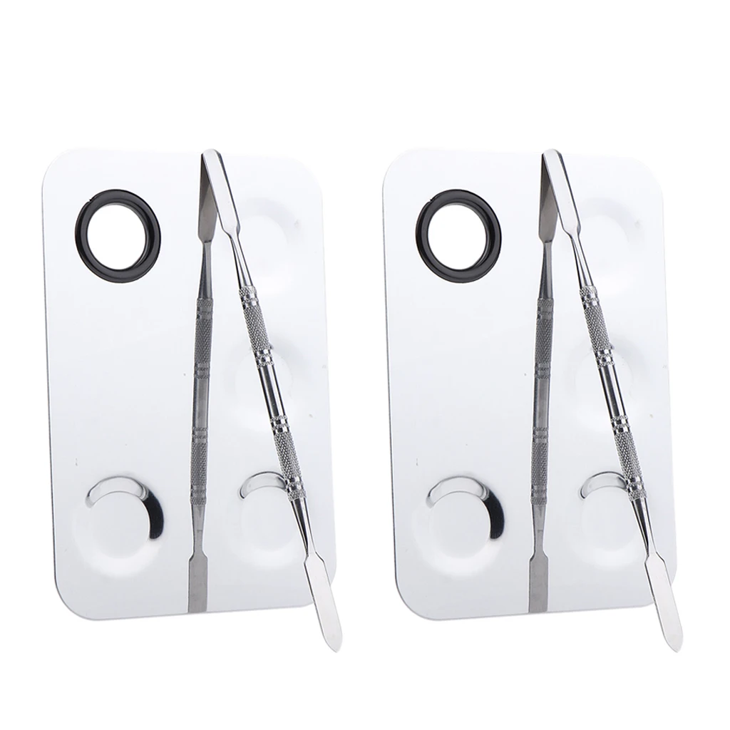 

2 набора, палитра для смешивания лака для макияжа с лопаткой из нержавеющей стали