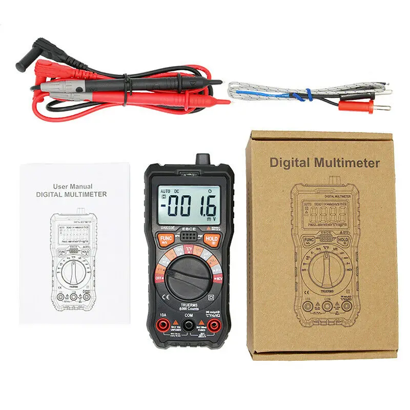 

UA9233E Multimeter AC DC Voltage Tester Voltmeter LCD Display 5999 Counts Meter