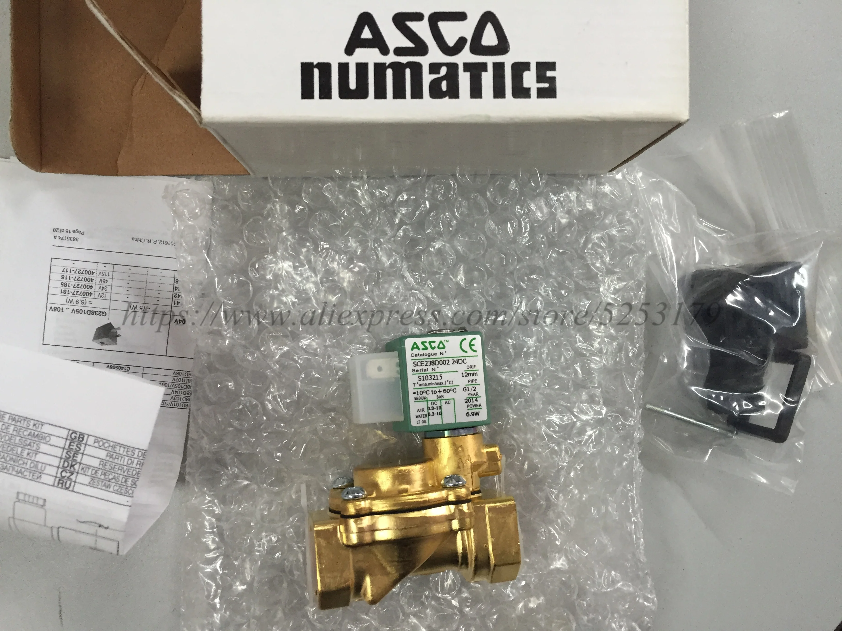 Новый оригинальный Соленоидный клапан ASCO SCE238D002 DC24V |