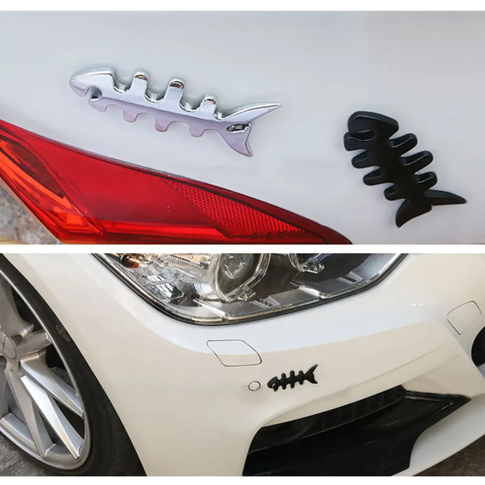 DSYCAR 1 шт. 3D металлическая Рыба кости эмблема наклейка автомобиль внедорожник