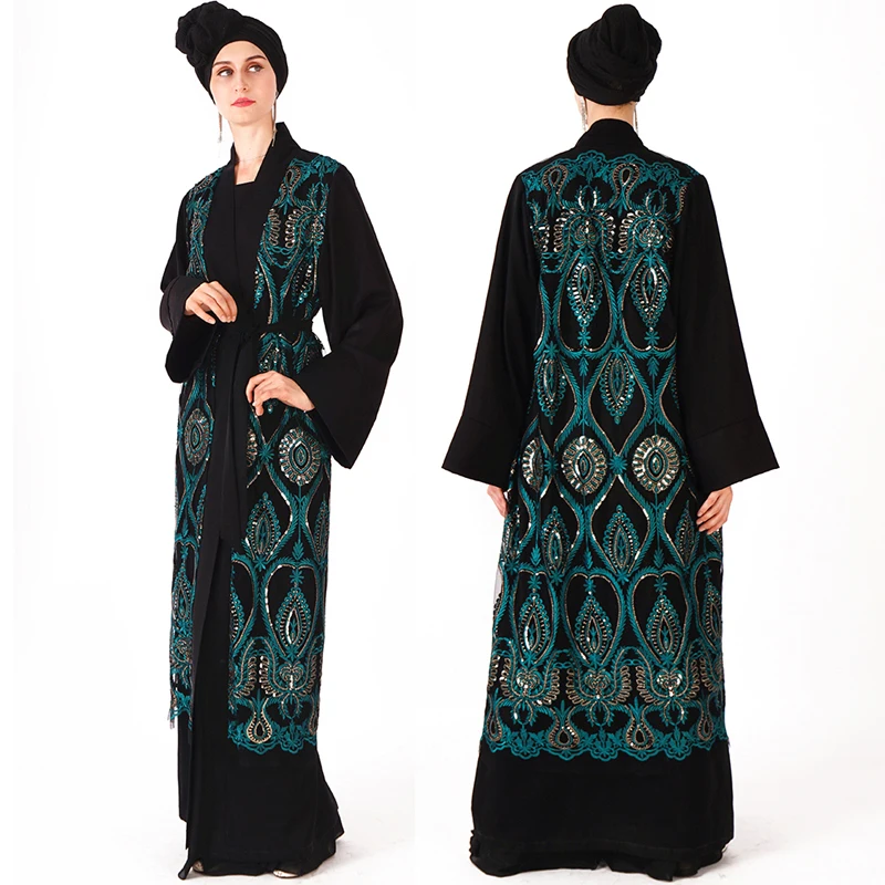 Open Abaya Robe Dubai Turkey Kimono Cardigan Muslim Hijab Dress Kaftan Islamic Clothing Abayas For Women Ramadan Elbise Caftan |