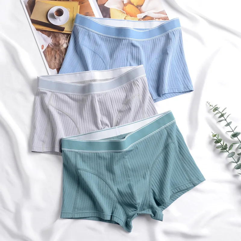 

Large Size Panties Cotton Soft Men Underpants Mid Waist Anti-bacterial Boxer Shorts Male Breathable Elastic Comfortable Panties