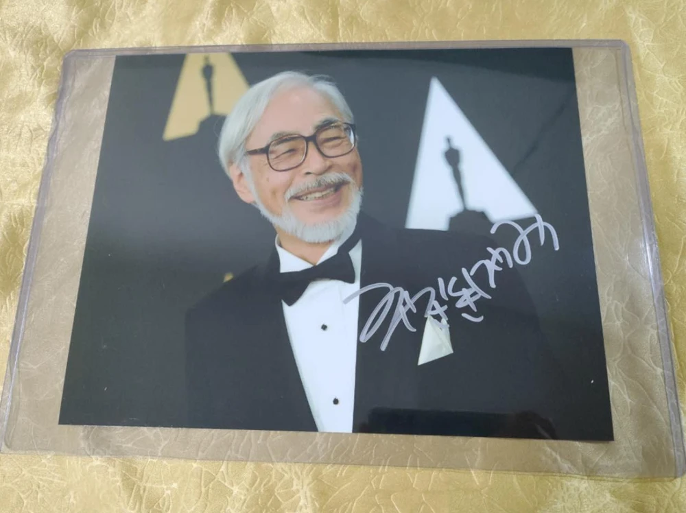 Расписанная вручную фотография Миядзаки Хаяо с автографом плакатная карта 8*10