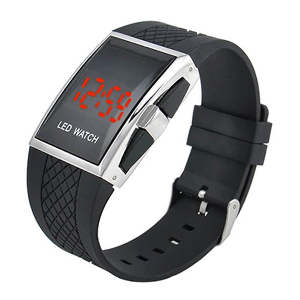 Fashion Casual Unisex Square Case LED Digital Display Sports Wrist Watch Gift Mas-culino Men's Large Dial Military | Наручные часы
