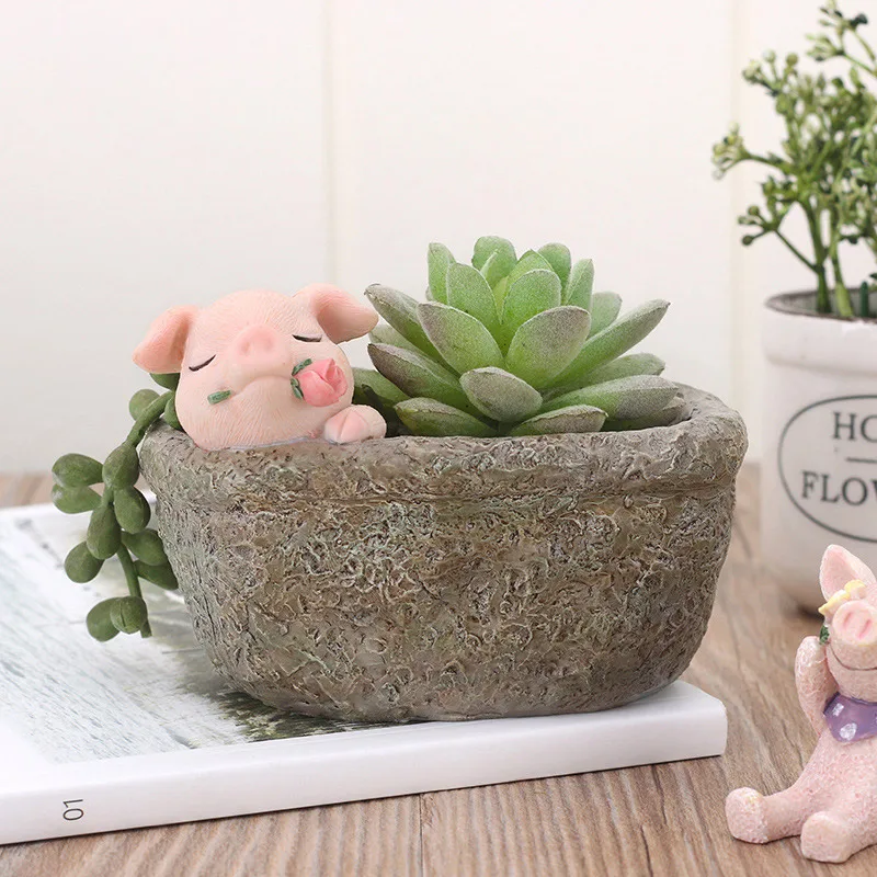 Творческий искусственный каменный сад суккуленты кактус цветочный горшок для