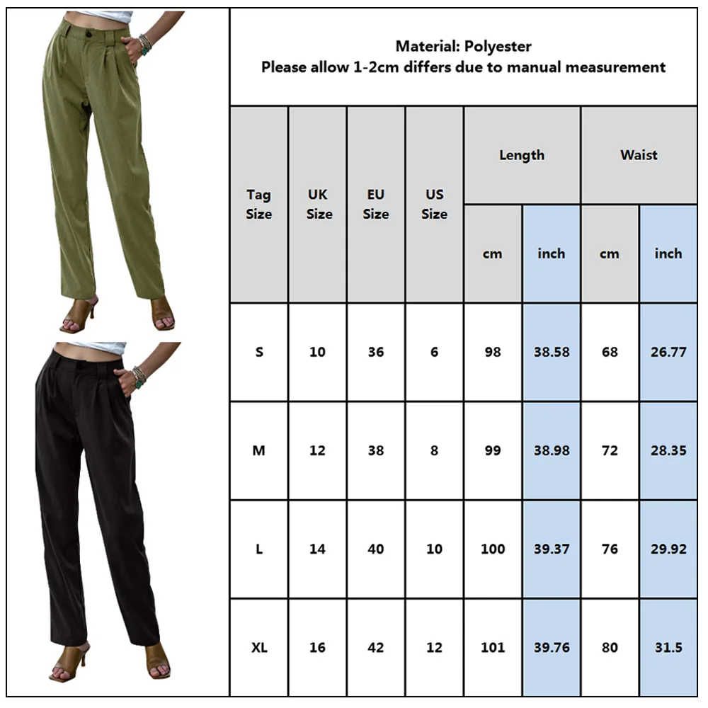 

Suit Pants Woman Straight Harajuku Formal High Waist Wide Leg Pants Women Trousers Office Elastic Waist Pants Korean