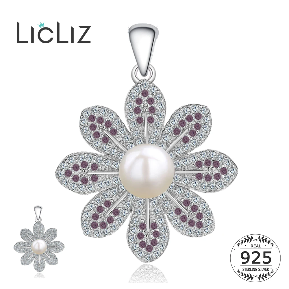 Женский кулон из серебра 925 пробы с пресноводным жемчугом|pendant woman|pendant 925pendant flower |