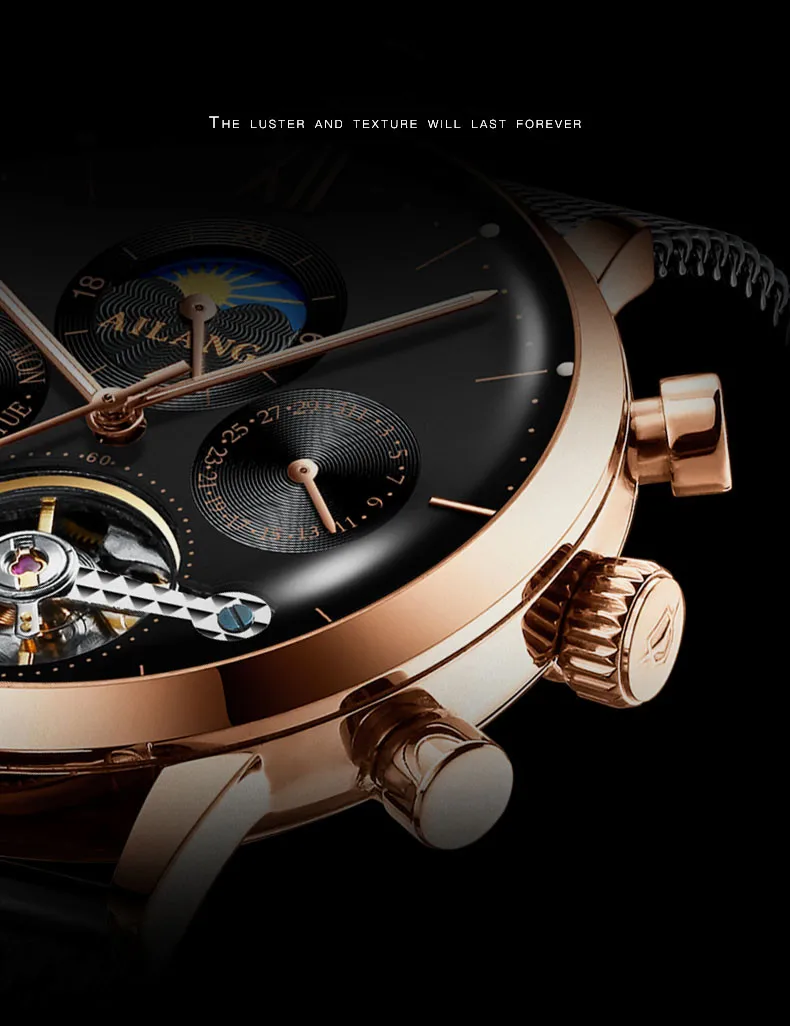 AILANG Relojes часы мужские наручные часы спортивные часы со скелетом 30 м водонепроницаемые автоматические механические часы из нержавеющей стали