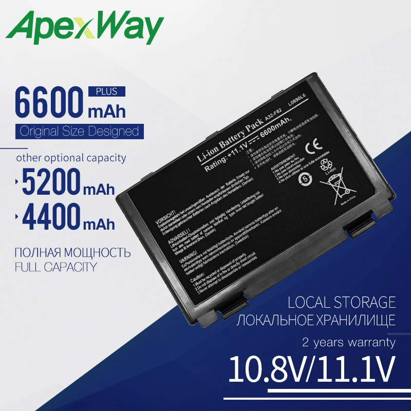 6600 мАч Новый аккумулятор для ноутбука Asus 90 NVD1B1000Y A32 F52 F82 K40 L0690L6 L0A2016 F52A F52Q F82Q F83 F83CR