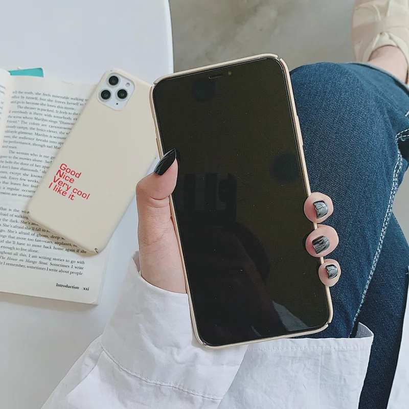 Арт ретро сплошной цвет письмо корейский чехол для телефона iPhone 11 Pro Max X Xsmax XR Xs 6 6S 7