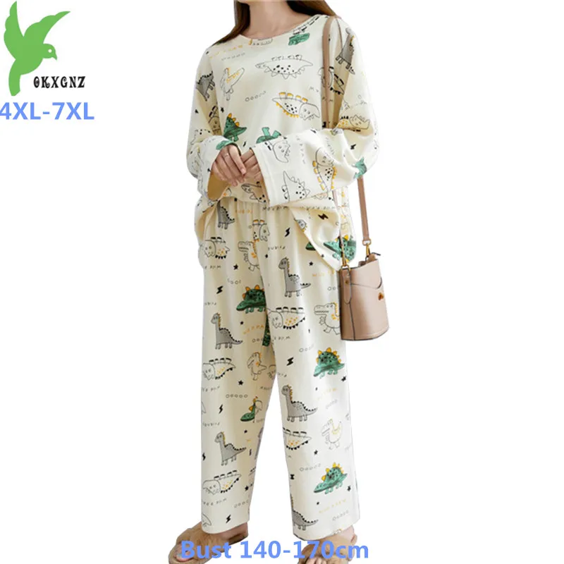 Женский комплект из двух предметов хлопковый костюм большого размера с принтом