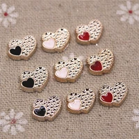 50pcs 10x12mm blackwhitered flat back heart button cute home garden crafts cabochon scrapbooking clothing accessories