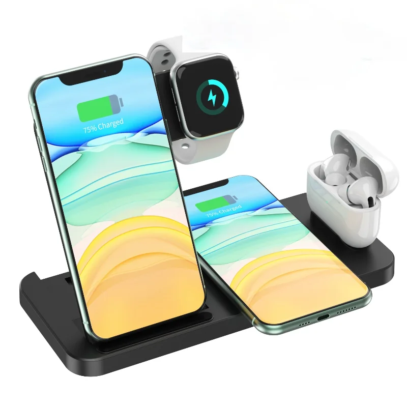 

Qi Fast Wireless Charger Stand 4 in 1 15w for Iphone Apple Watch Airpods