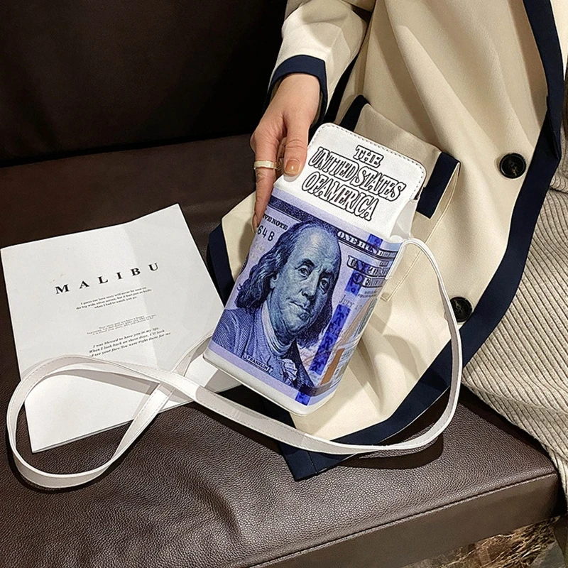 

Dollar Pattern Milk Box Design Handbags Trend Small PU Leather Crossbody Bags Shoulder Chain Bag For Women 2020