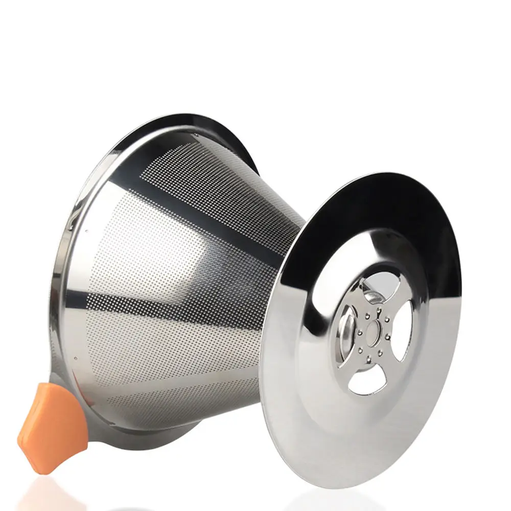 

Stainless Steel Coffee Filter Reusable Coffees Tea Filter Basket Coffee Funnel Dripper Kitchen Coffeeware