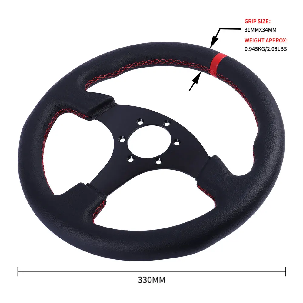 330 мм/13 дюймов плоское рулевое колесо кожаная алюминиевая рама гоночный Дрифт Pc