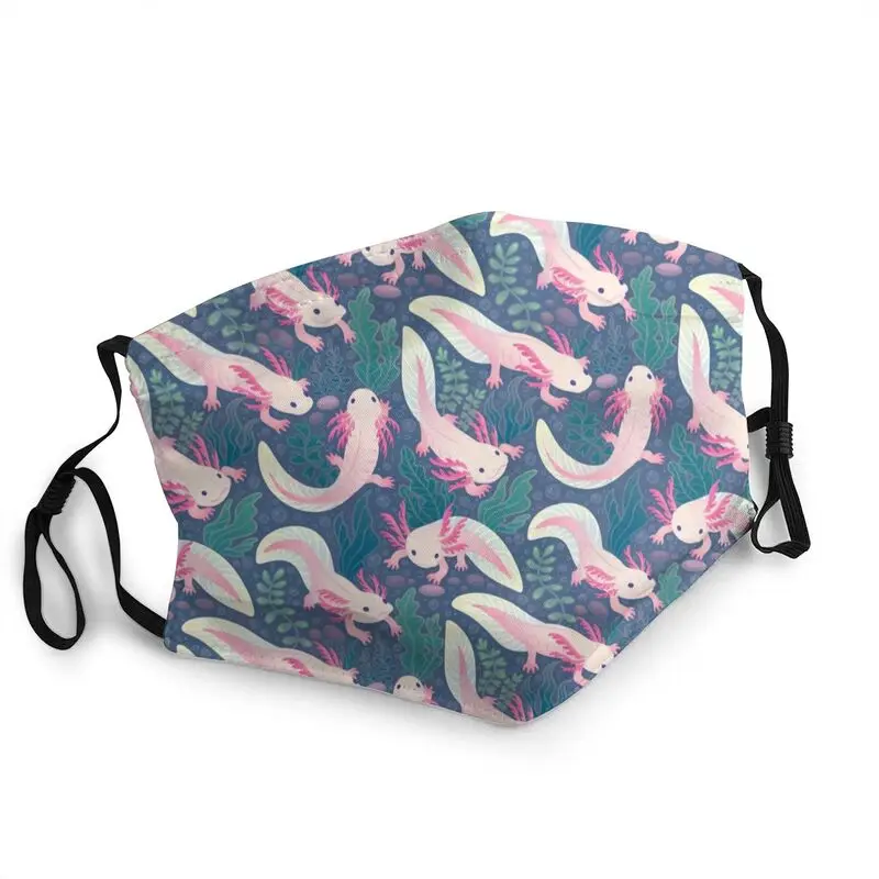 

Cute Axolotls Breathable Mouth Face Mask Unisex Adult Salamander Animal Anti Dust Mask Protection Cover Respirator Muffle