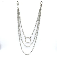 keychain stainless steel round key ring flat line for jewelry