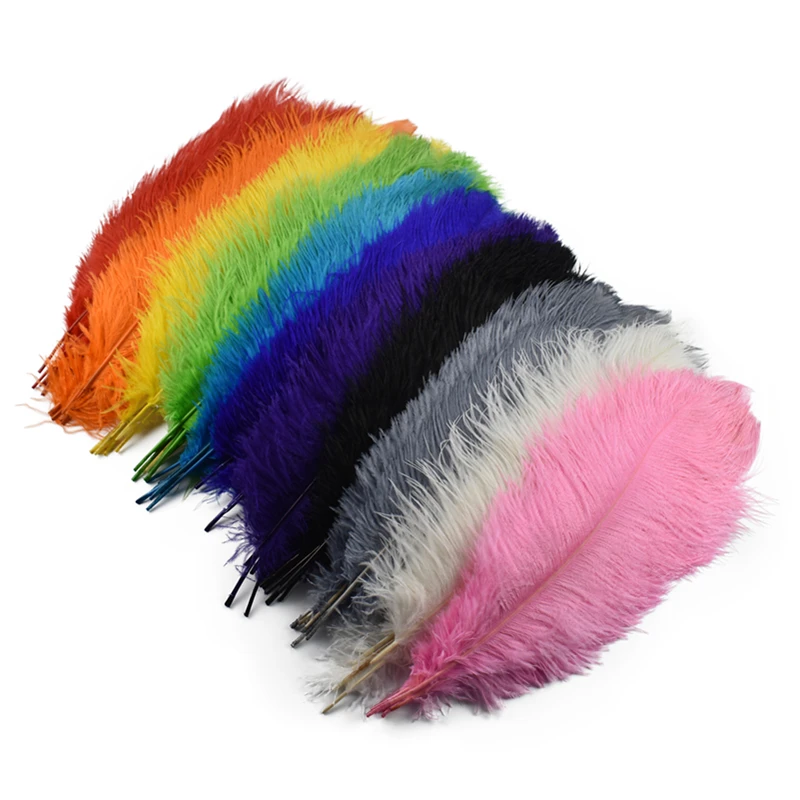 

10Pcs/Lot Colored 45-50cm Ostrich Feathers Centerpieces for Wedding Tables White Plumes for Crafts Carnival Feather Decoration