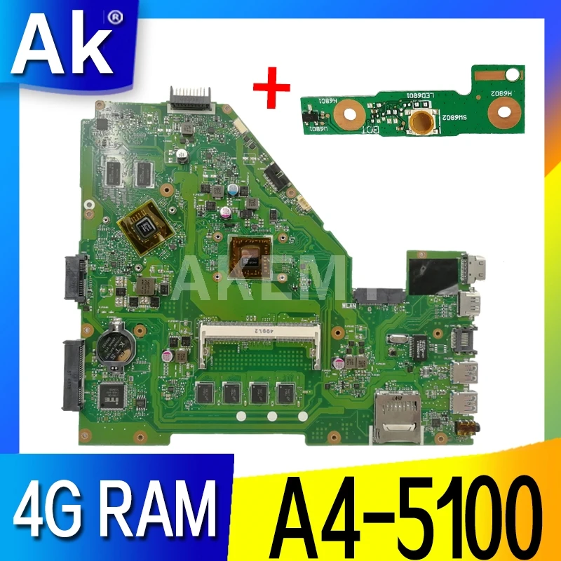 AK X550EP материнская плата для ноутбука For Asus X550E X552E тест оригинальная 4G RAM A4-5100 |