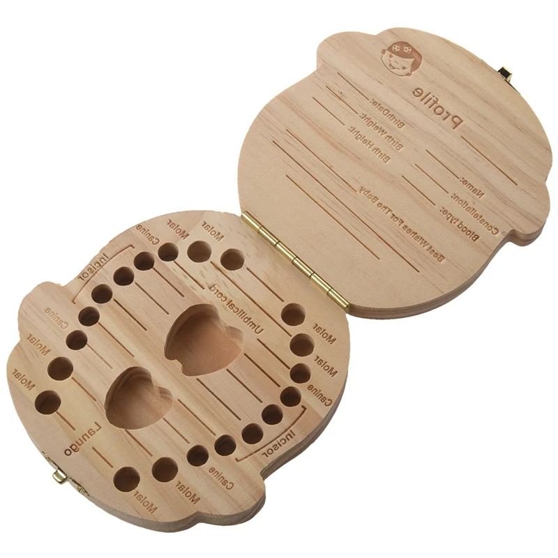 

New Kids Girl Tooth Box Organizer For Baby Save Milk Teeth Wood Storage Box
