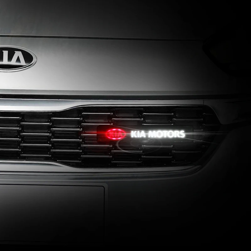 ABS Chrome Grille Emblem Badge LED Decoration lights Car Logo Sticker For KIA Cerato Sportage R k2 k3 k4 k5 k6 Sorento Sportage Soul Optima