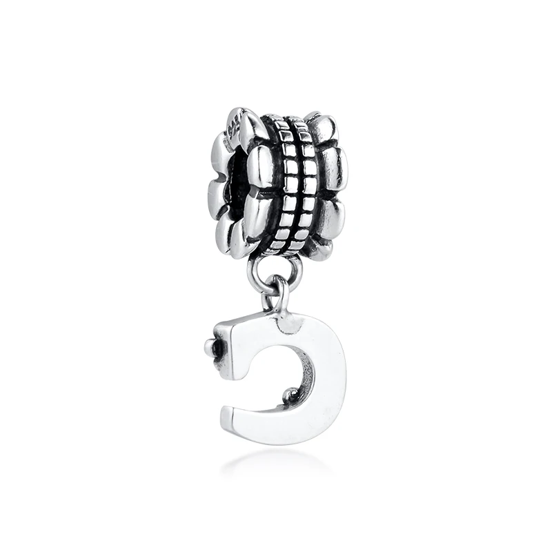 Подходит для браслетов Pandora с подвесками буквами C бусины из 100% стерлингового
