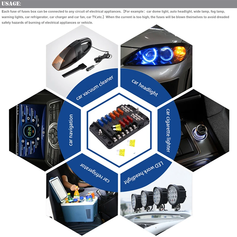 Пластиковая крышка для предохранителя 12 В 32 держатель со светодиодным