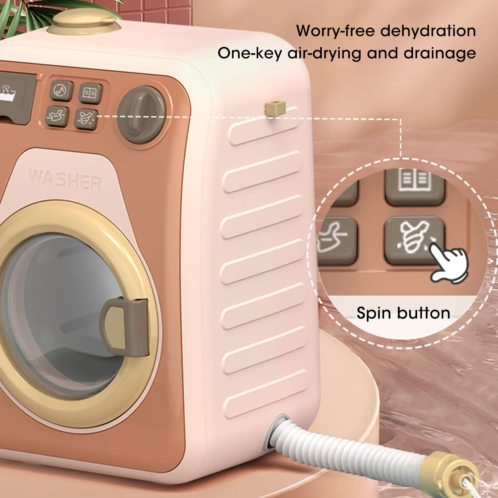 

Mini Cleaning Toy Set Simulation Small Household Appliances Series Small Washing Machine Cleaner Play House Doll Set