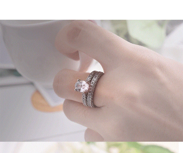 Кольцо из серебра 925 пробы с фианитом 2 цвета|Кольца| |