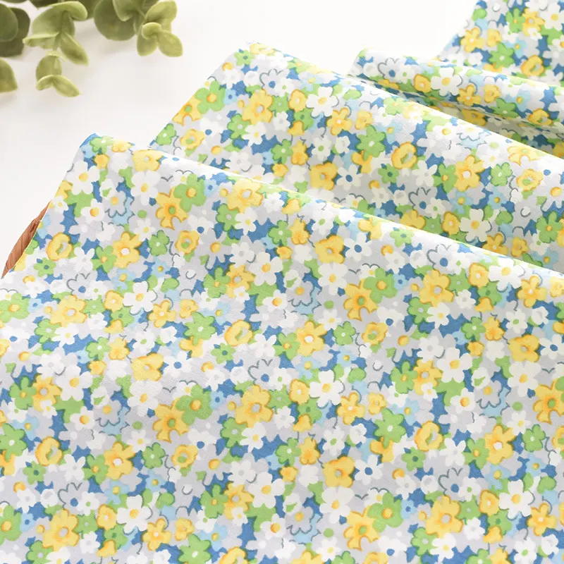 

145x50cm Pure Cotton Floral Fabric Clothes Skirt Children's Clothes Shirt Dress Handmade Pajamas DIY Cloth