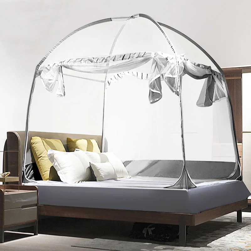 

Household Large Sspace Mosquito Net Yurt Lace Mosquito Net High Density Gauze Three Door Mosquito Net Fall Proof Mosquito Proof