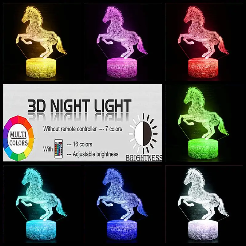 Светодиодный неоновый светильник с USB праздничный ночник в виде единорога Пегаса