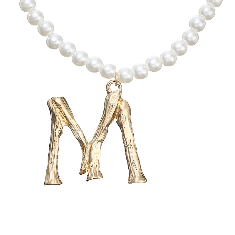 Женское свадебное ожерелье с жемчугом винтажное ручной работы буквенным принтом