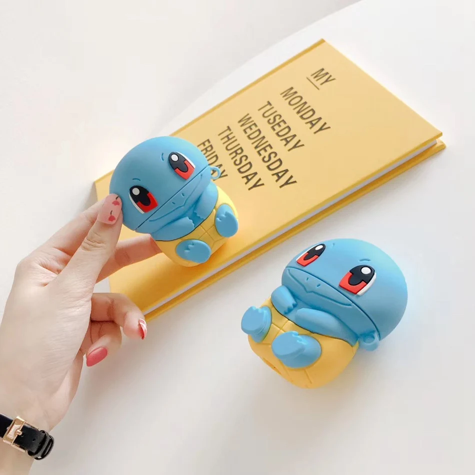 3D Силиконовый наушник чехол для Airpods 2 Чехол милый собака утка мультфильм чехол для Airpods 1 чехол для наушников кольцо ремень
