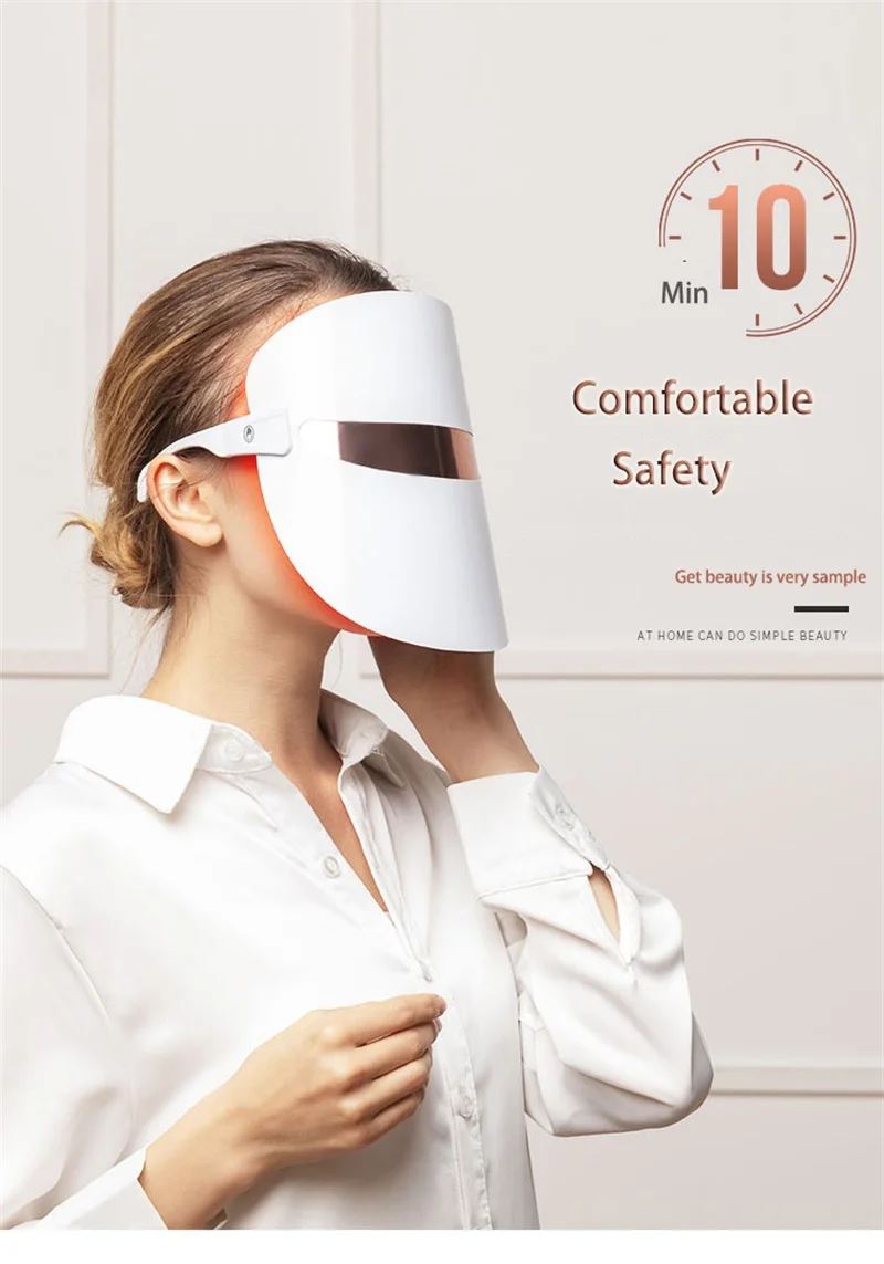 Светодиодный инструмент для маски лица 3 цвета фотонный светильник ухода за
