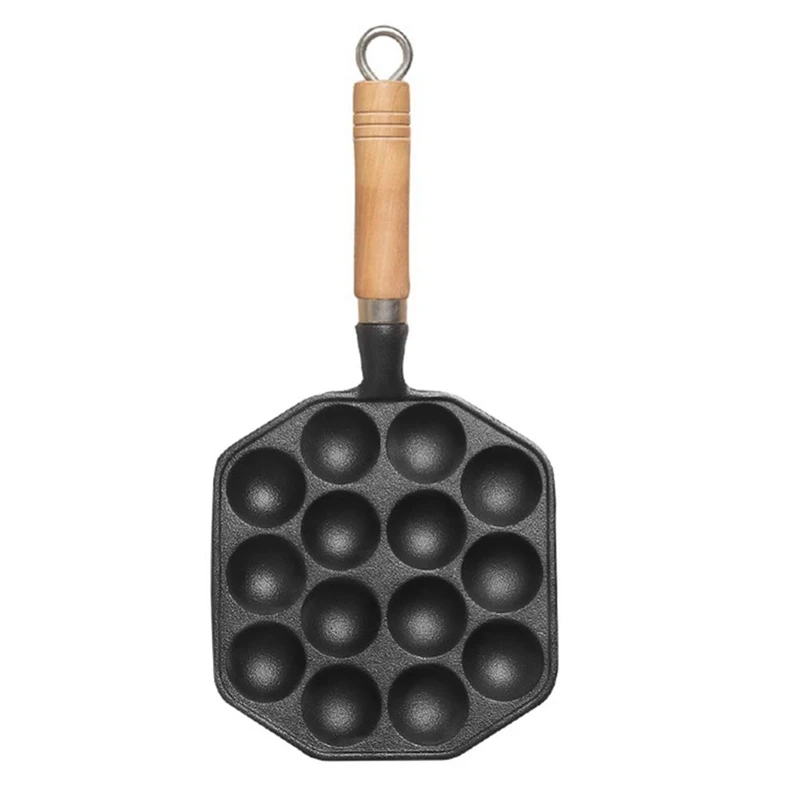 

Takoyaki Pan 14 Holes Takoyaki Pan Home Kitchen 14- Cavity Baking Mold Octopus Ball Maker Grill Plate Black