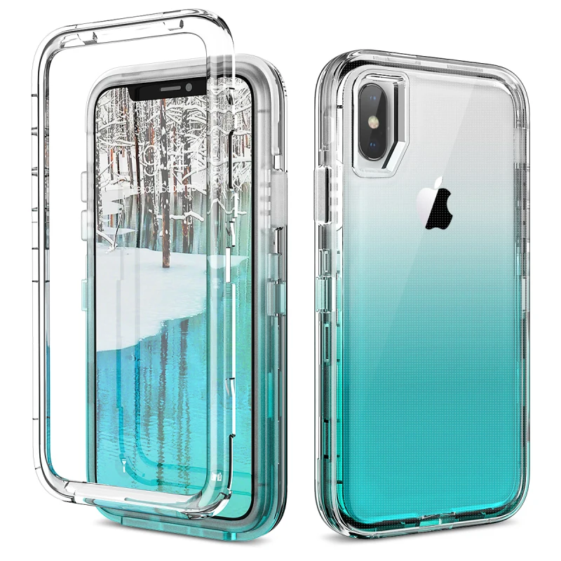 Роскошный чехол с градиентом для iPhone 7 8 6 6s Plus XR X Xs прозрачный жесткий бампер из