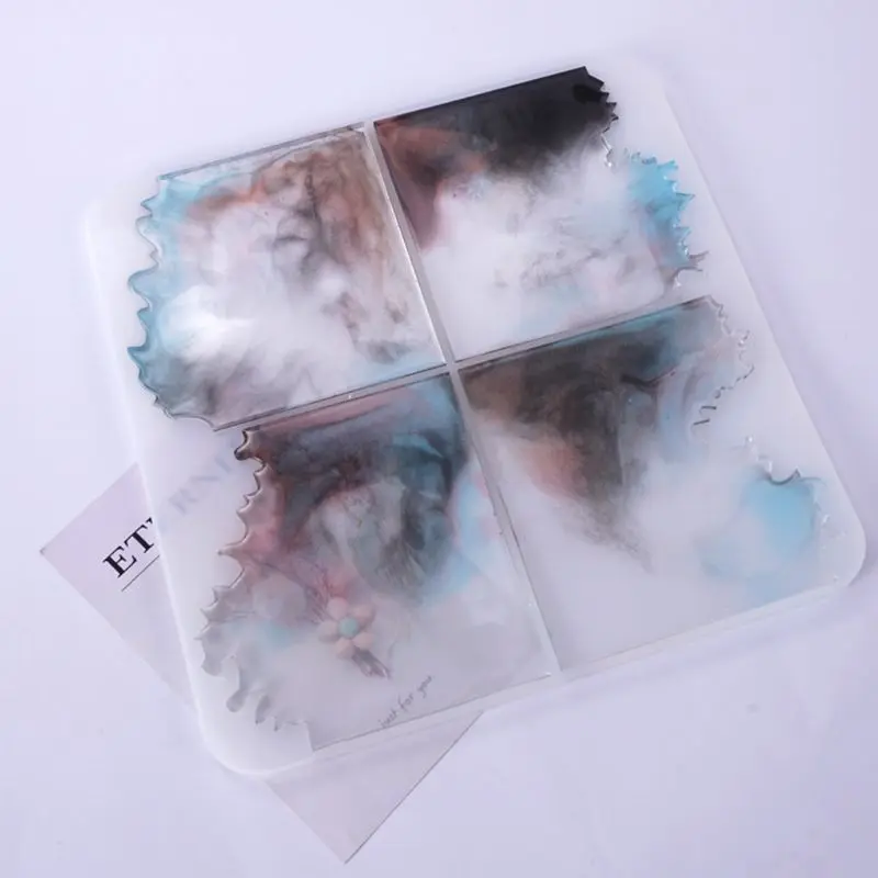 

Crystal Epoxy Resin Mold Irregular Coaster Casting Silicone Mould DIY Crafts Desktop Ornament Making Tool