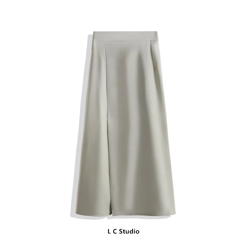 Популярная Корейская элегантная юбка с тонкой талией женская летняя длинная