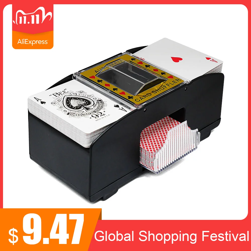 

New Automatic Poker Card Shuffler Electronic Poker Card Shuffling Machine Battery Operated Cards Playing Tool For Casino At Home