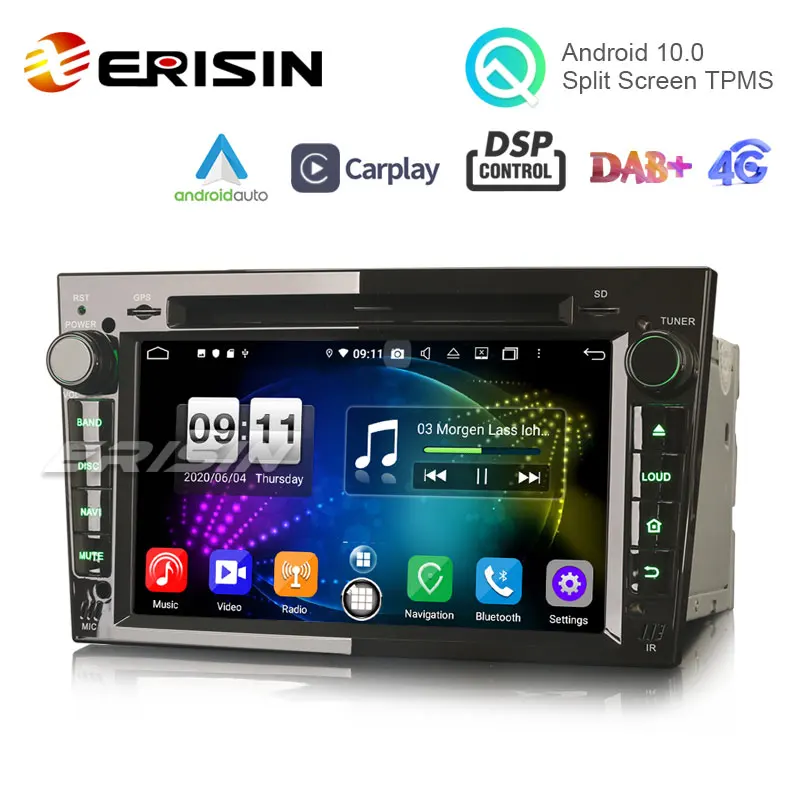 Erisin ES8760PB 7 &quotDSP Android 10 0 автомобильный DVD CarPlay & Auto GPS 4G DAB + для Opel Vauxhall Vivaro Astra Corsa Zafira