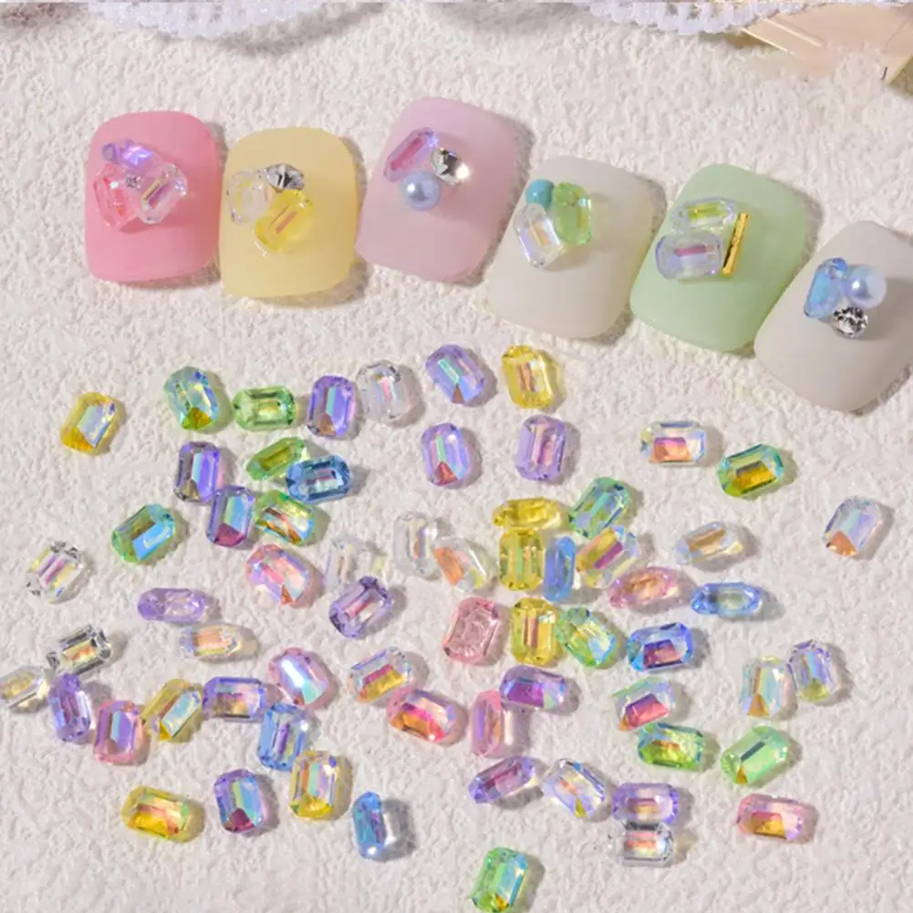 100 шт./компл. изящные стразы для нейл-арта цветные с плоским дном декоративные