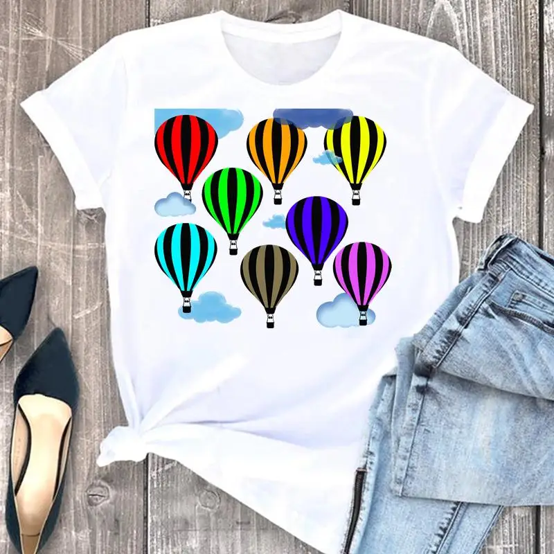 

Women Clothes Striped Kawaii 2021 Flower Ladies Cartoon Fashion Short Sleeve Summer Print Tshirt Female Tee Top Graphic T-shirt